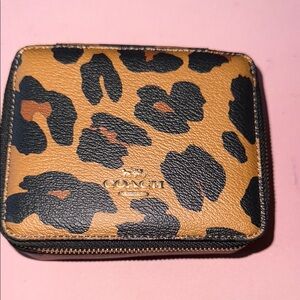Coach Leopard Print Jewelry Box - Black and Tan